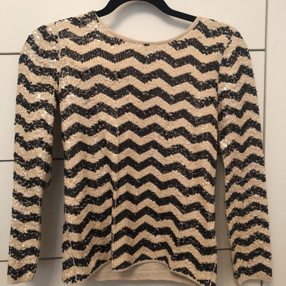 J.Crew Sequined Long Sleeve Top XXS - Picture 1 of 1